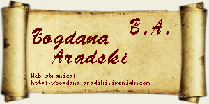 Bogdana Aradski vizit kartica